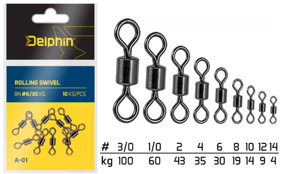 Krętliki Delphin Rolling Swivel A-01