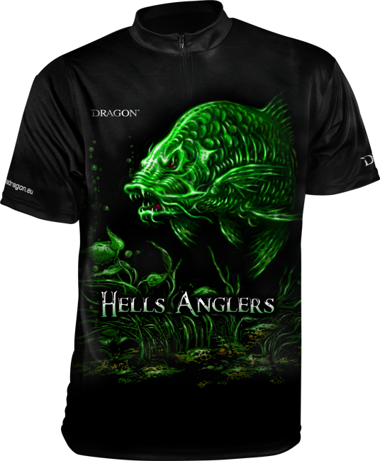 T-Shirt Dragon Hells Anglers (Z Zamkiem) KARP XXXL czarno-zielony